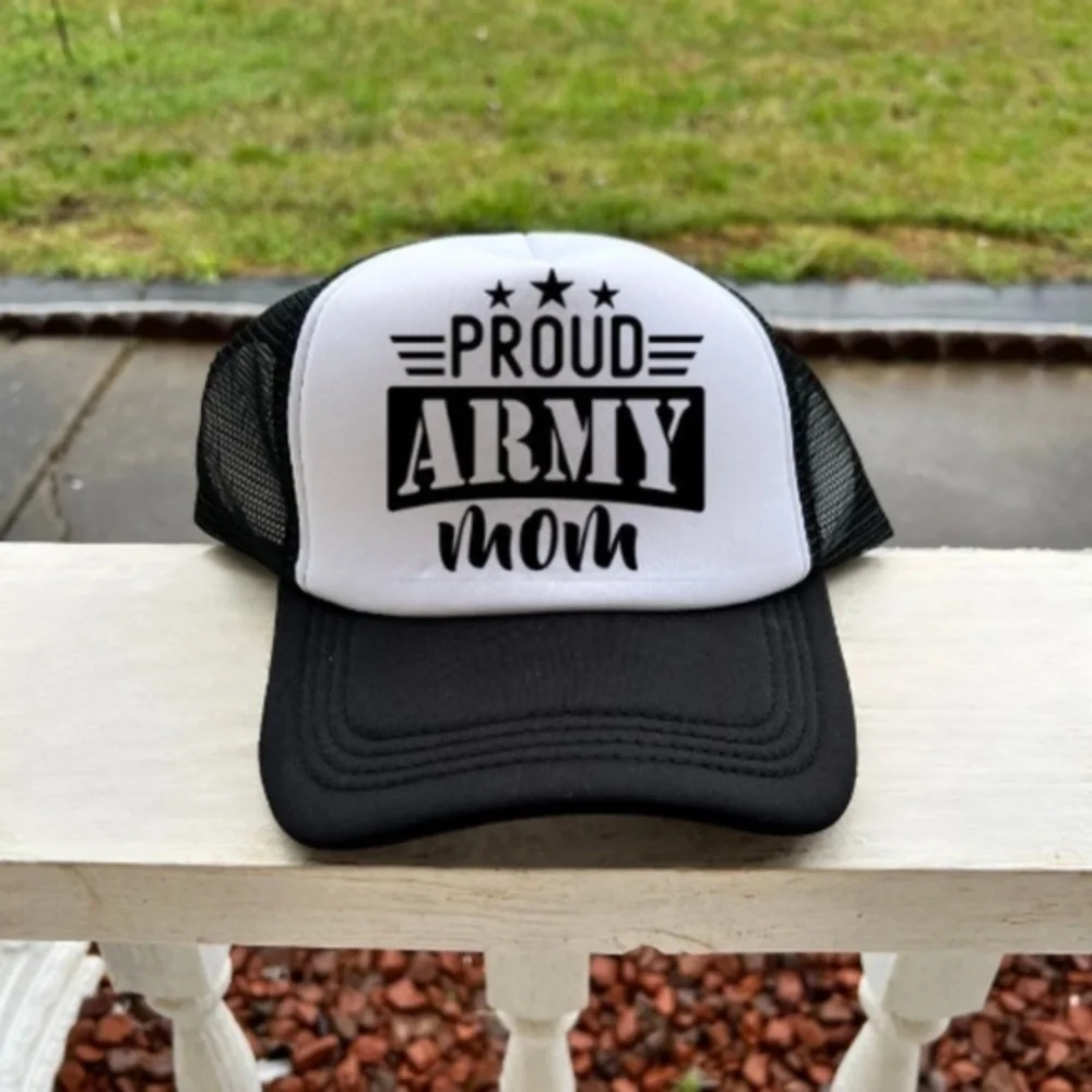 Proud Army Mom Black Women's Trucker Hat